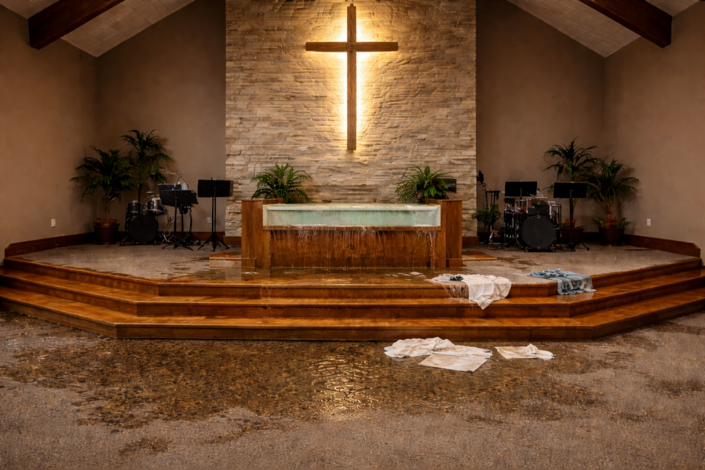 Baptistry Overflow Water Damage OKC